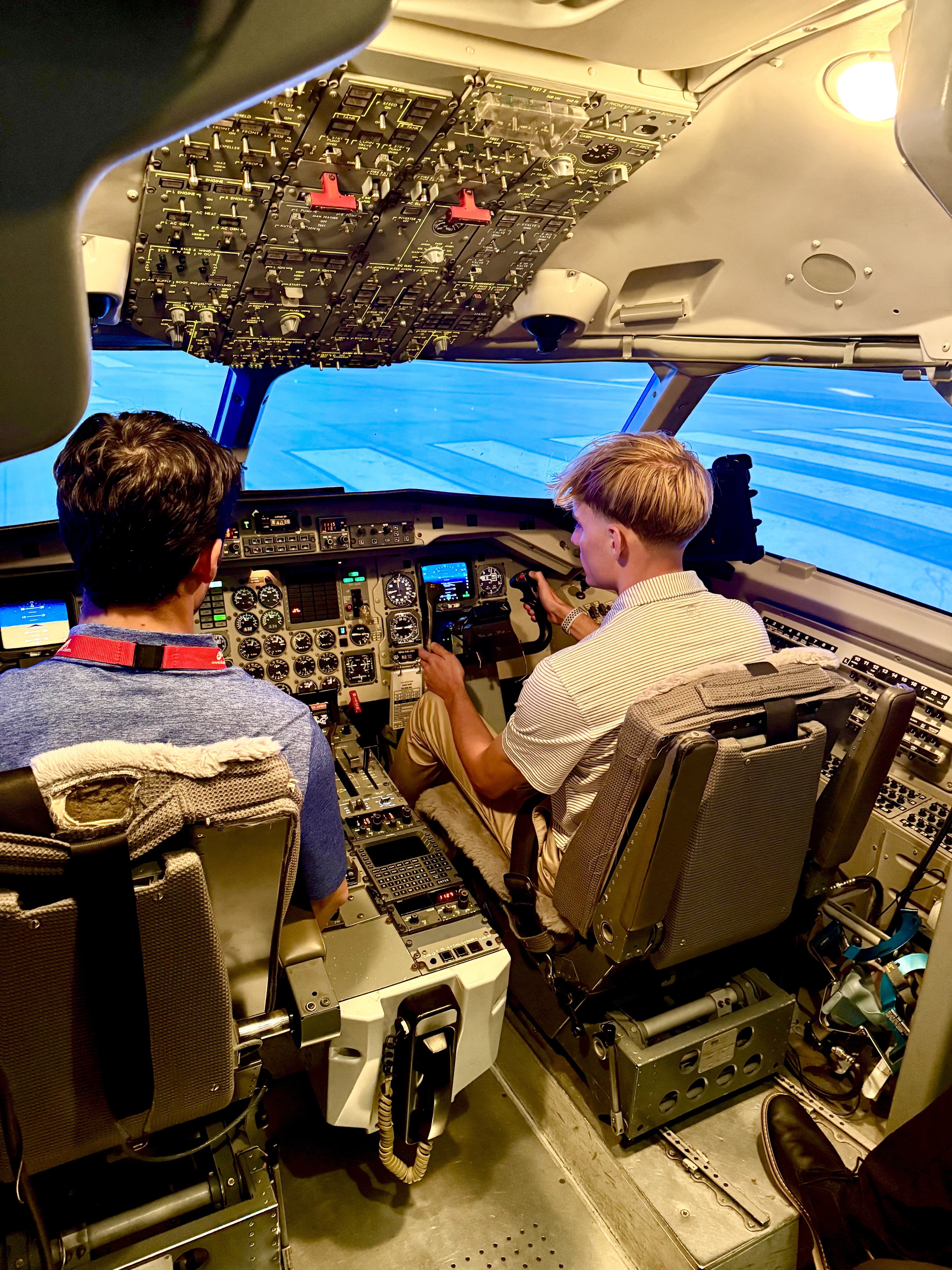 Logan flying full motion Saab 340 Simulator